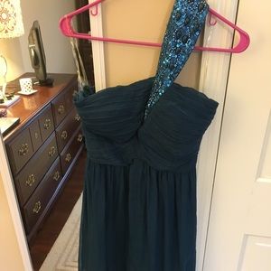 Turquoise Dress with Sequin Strap
